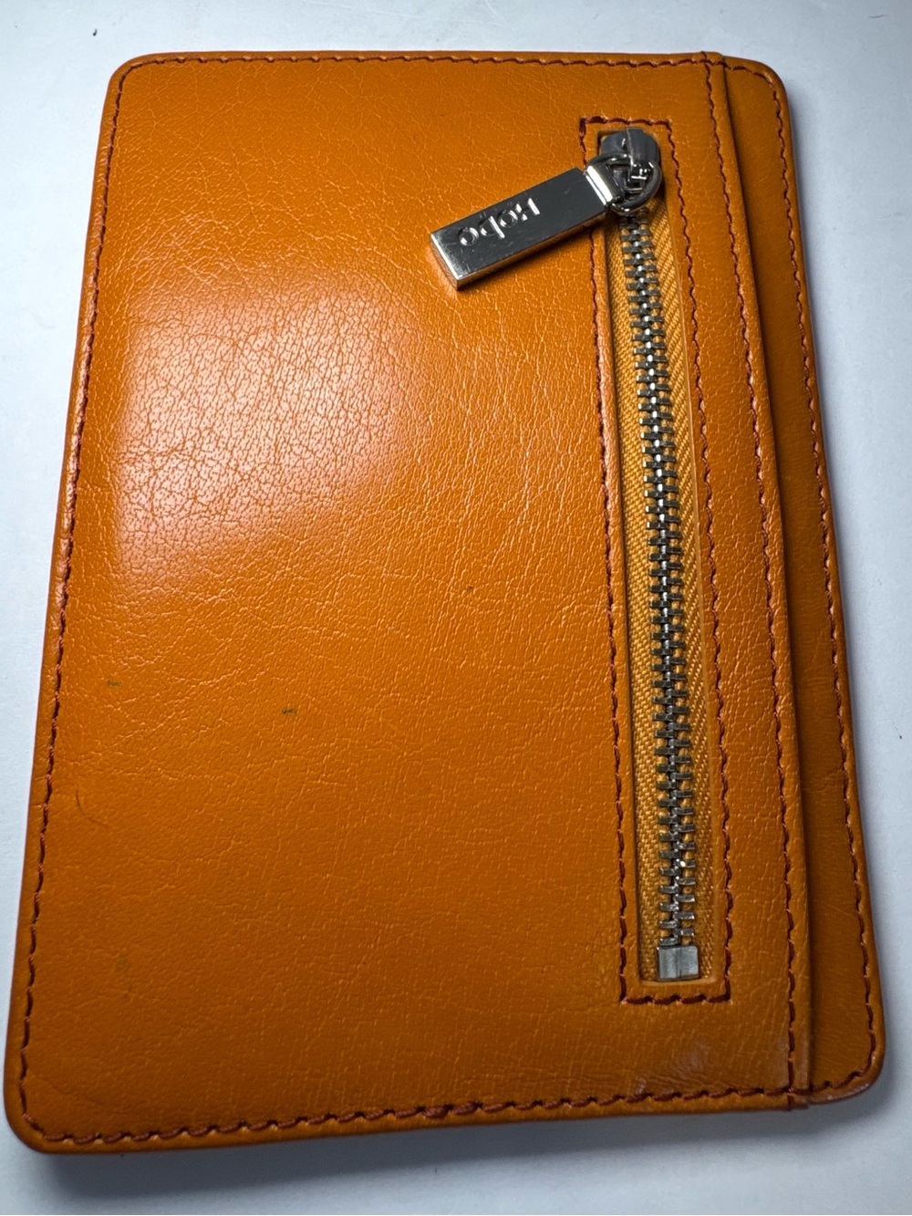 HOBO International Euro Slide Leather Card Case Wallet - Honey Amber Gold
